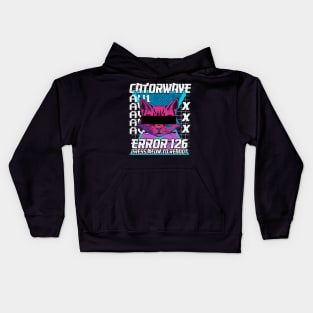 Vaporwave Cat Mom Kitty Cats Synthwave Retro Vintage Funny Kids Hoodie